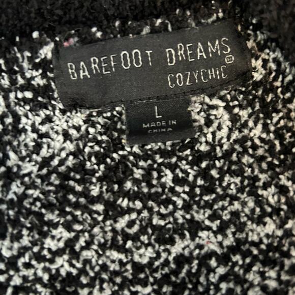 Barefoot Dreams CozyChic Seaside Pullover Black Fair Isle Crew Neck Size Large - Picture 10 of 13